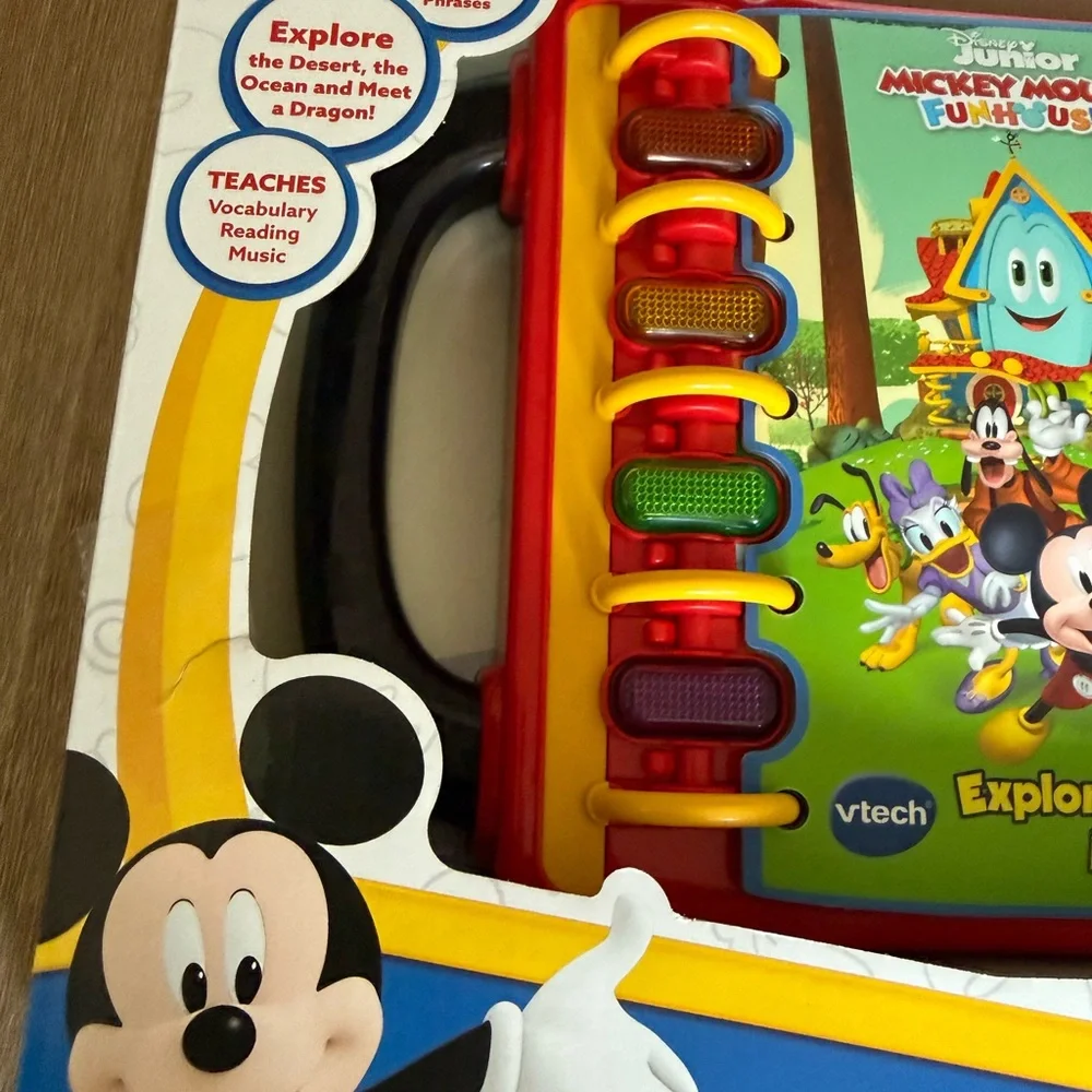 VTech Disney Junior Mickey Mouse Funhouse Explore & Learn Book Baby Toddler Toy*